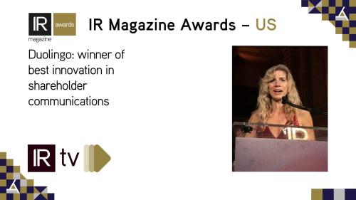 IR TV: Duolingo wins of best innovation in shareholder communications