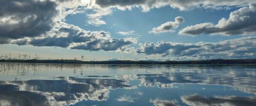 Clouds over a river