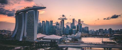 Singapore skyline at dusk