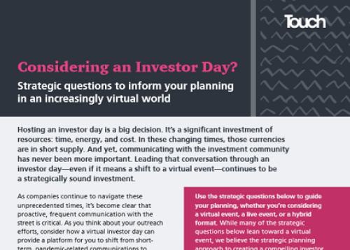 Considering an investor day?