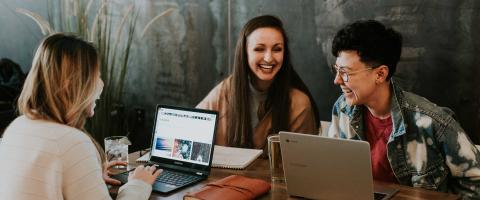 Students laughing